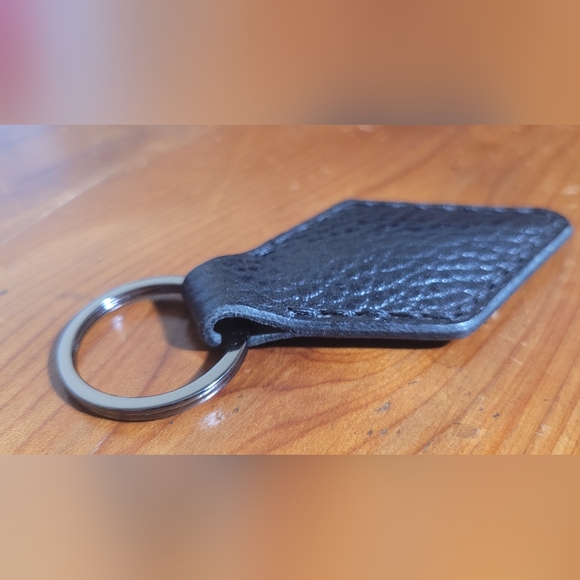 Black Leather Key Fob - Picture 2 of 3